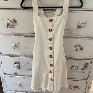 White Denim Overall Dress